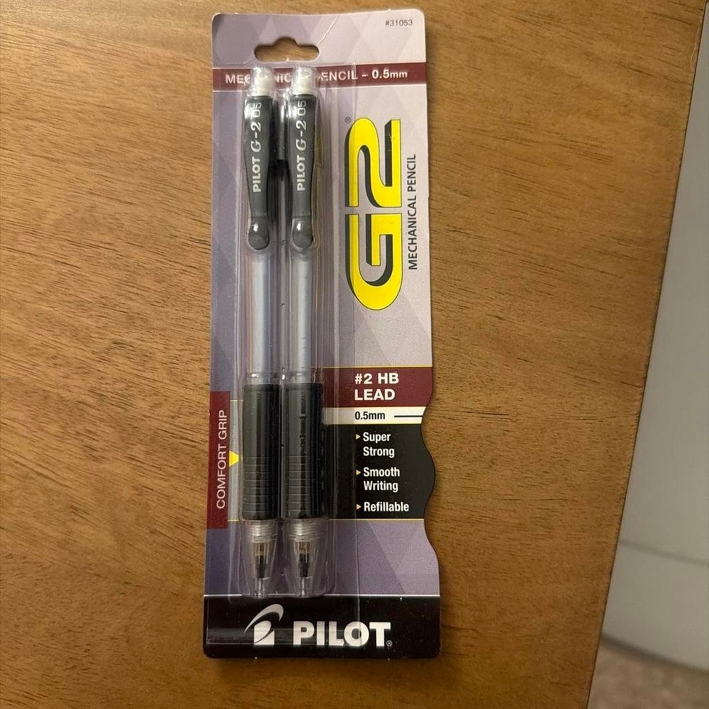 Pilot G2 Mechanical Pencil 0.5mm Black #2 HB Lead 2 Count BHG52BLK